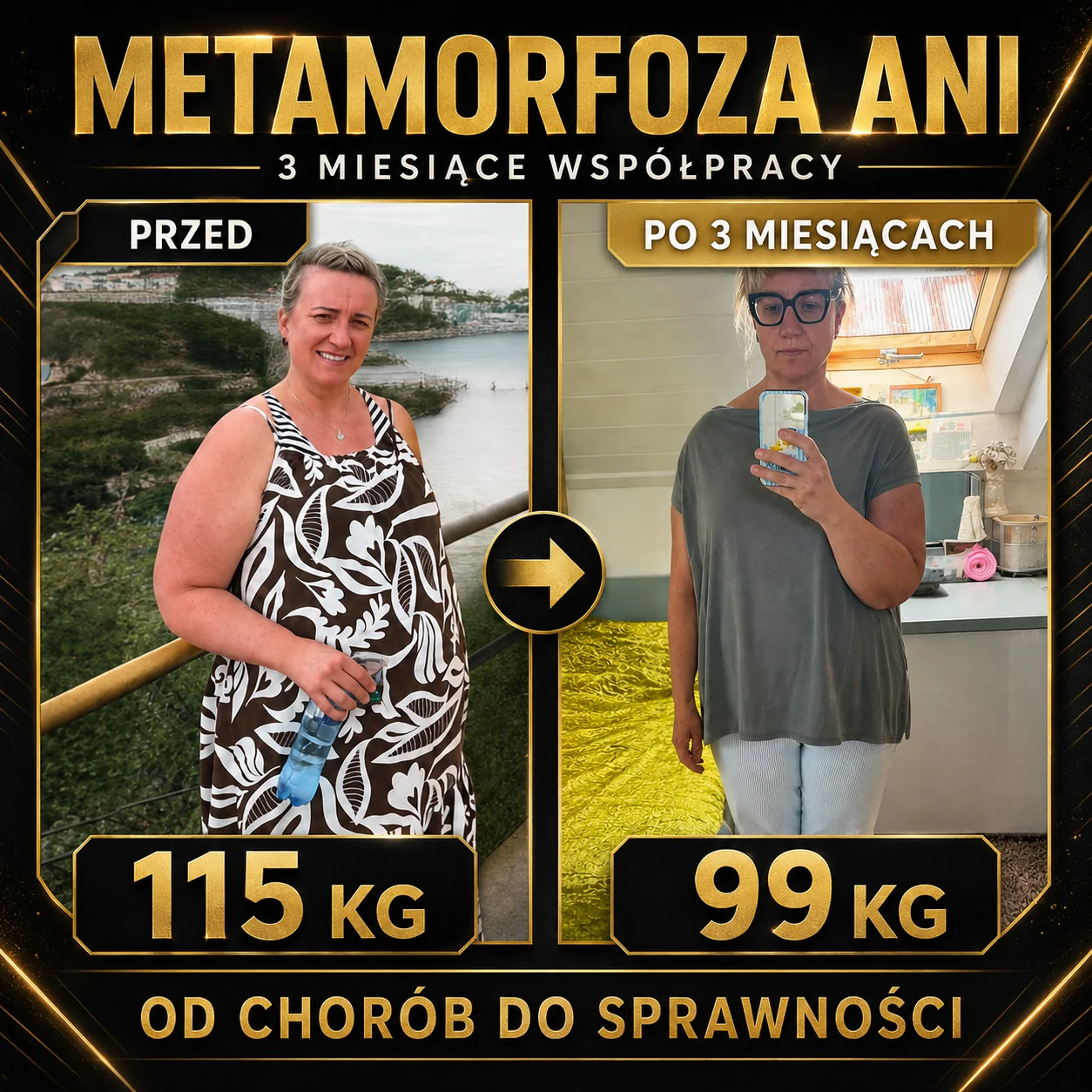 Metamorfoza Ani: 115 kg do 99 kg w 3 miesiące